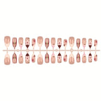 Press-On Nail Set Floral Design & Easy Application