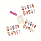 Press-On Nail Set Floral Design & Easy Application
