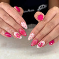Press-On Nail Set Floral Design Easy Application & Long-Lasting Wear