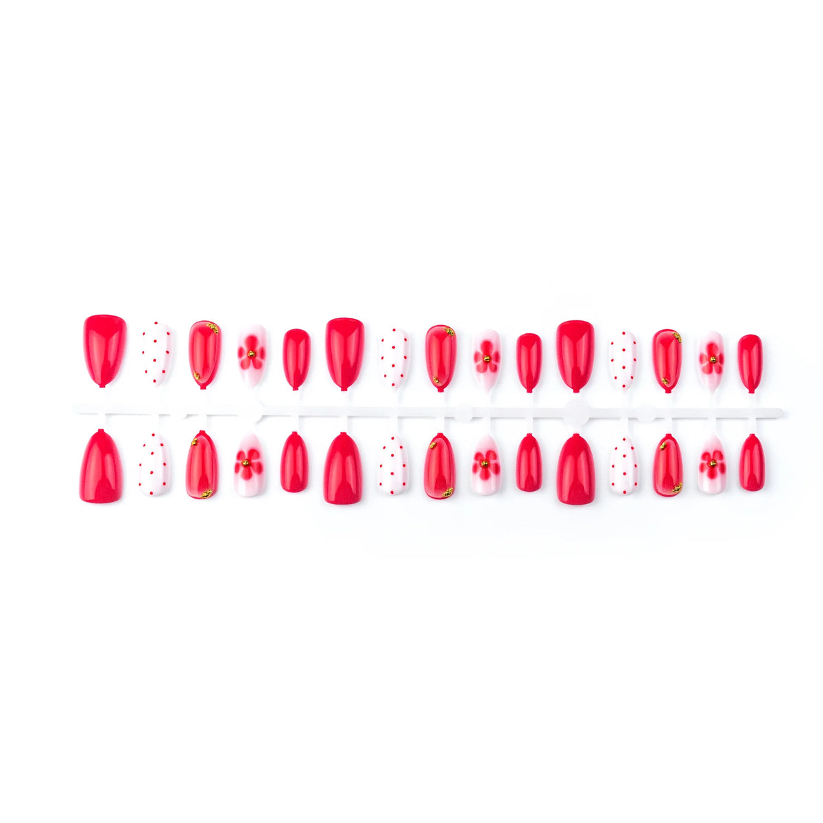 Press-On Nail Set Floral Design Easy Application & Long-Lasting Wear