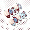 Press-On Nail Set Floral Design Easy Application & Removal