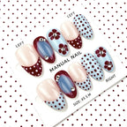 Press-On Nail Set Floral Design Easy Application & Removal