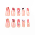 Press-On Nail Set Floral Design Easy Application & Reusable