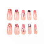 Press-On Nail Set Floral Design Easy Application & Reusable