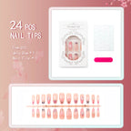 Press-On Nail Set Floral Design Easy Application & Reusable