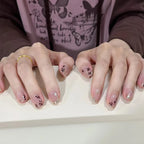 Press-On Nail Set Floral Design Easy Application Salon Finish