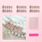 Press-On Nail Set Floral Design Easy Application Salon Finish