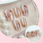 Press-On Nail Set Floral Design Easy Application Salon Finish