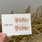 Press-On Nail Set Floral Design Easy-Apply Adhesive & Long-Lasting