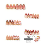 Press-On Nail Set Floral Design Easy Apply & Long-Lasting