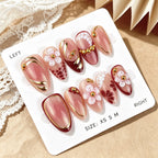 Press-On Nail Set Floral Design Easy Apply & Long-Lasting