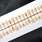 Press-On Nail Set Floral Design Easy-Apply & Reusable