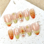 Press-On Nail Set Floral Design Easy-Apply & Reusable