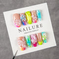 Press-On Nail Set Floral Design Fast Application
