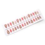 Press-On Nail Set Floral Design & Gem Accents