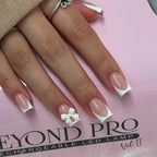 Press-On Nail Set Floral Design & Glitter