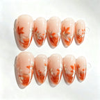 Press-On Nail Set Floral Design Gloss Finish Easy Apply