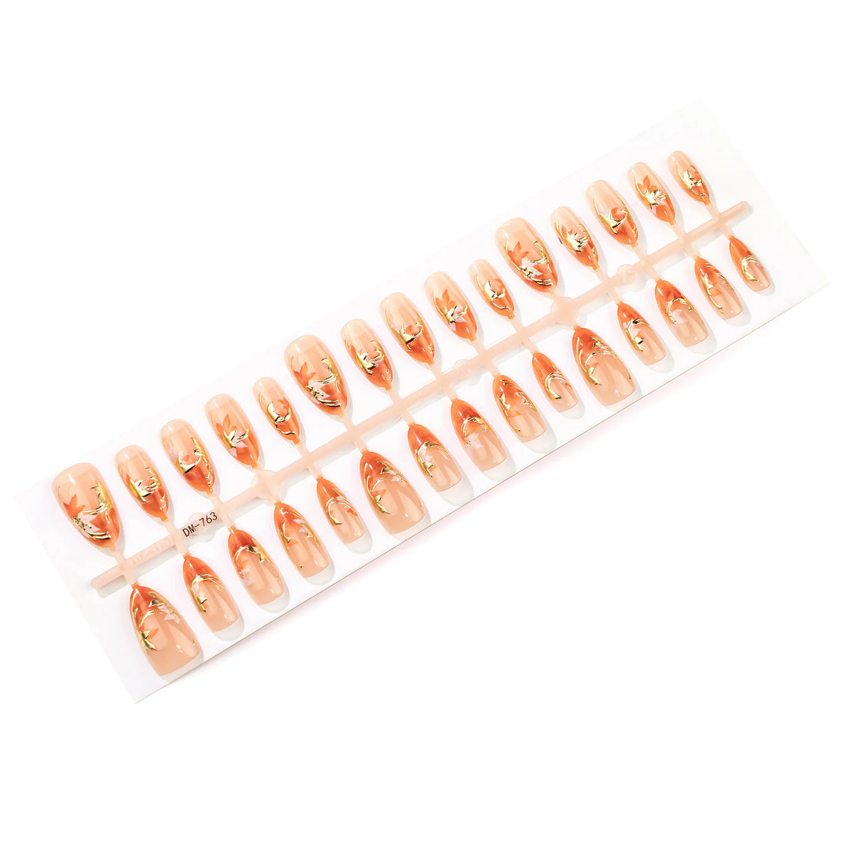 Press-On Nail Set Floral Design Gloss Finish Easy Apply