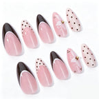 Press-On Nail Set Floral Design Glossy Accents