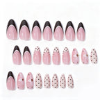 Press-On Nail Set Floral Design Glossy Accents