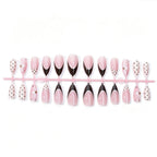 Press-On Nail Set Floral Design Glossy Accents