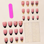 Press-On Nail Set Floral Design Glossy Finish