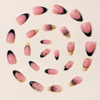Press-On Nail Set Floral Design Glossy Finish