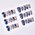 Press-On Nail Set Floral Design Glossy Finish