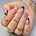 Press-On Nail Set Floral Design Glossy Finish