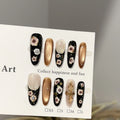 Press-On Nail Set Floral Design Glossy Finish Easy Removal