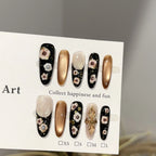 Press-On Nail Set Floral Design Glossy Finish Easy Removal