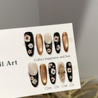 Press-On Nail Set Floral Design Glossy Finish Easy Removal