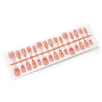 Press-On Nail Set Floral Design Glossy Finish & Reusable