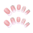 Press-On Nail Set Floral Design & Glossy Finish Reusable