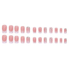 Press-On Nail Set Floral Design & Glossy Finish Reusable