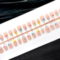 Press-On Nail Set Floral Design Glue-Free