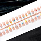 Press-On Nail Set Floral Design Glue-Free