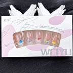 Press-On Nail Set Floral Design Glue-Free