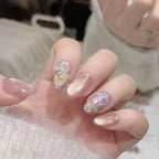 Press-On Nail Set Floral Design Glue-Free Comfortable Fit
