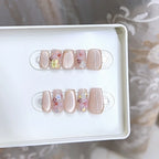Press-On Nail Set Floral Design Glue-Free Comfortable Fit