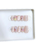 Press-On Nail Set Floral Design Glue-Free Comfortable Fit