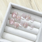 Press-On Nail Set Floral Design Glue-Free Ergonomic Fit