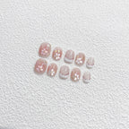 Press-On Nail Set Floral Design Glue-Free Ergonomic Fit