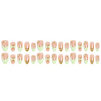 Press-On Nail Set Floral Design Glue-Free Long-Lasting