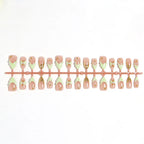 Press-On Nail Set Floral Design Glue-Free Long-Lasting