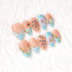 Press-On Nail Set Floral Design & Glue-Free Multiple Sizes