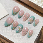Press-On Nail Set Floral Design & Glue-Free Multiple Sizes