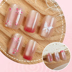 Press-On Nail Set Floral Design Glue-Free & Reusable