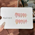 Press-On Nail Set Floral Design Glue-Free Reusable