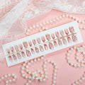Press-On Nail Set Floral Design Glue-Free & Reusable